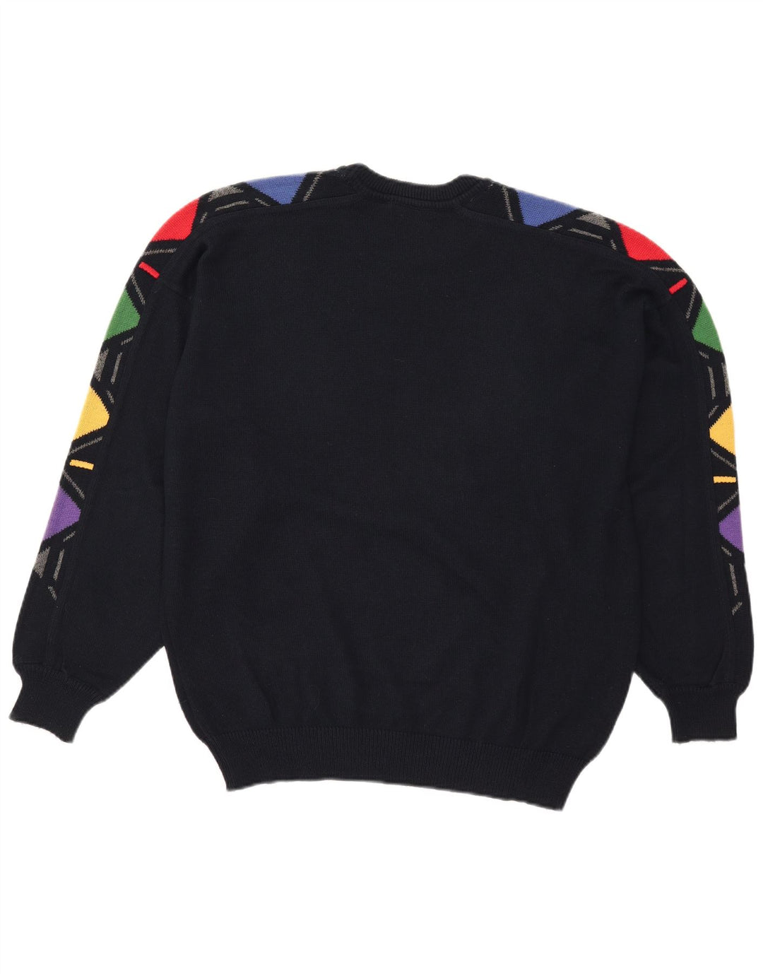 Bueckle Pull à col rond pour homme IT 48 Bleu marine moyen géométrique