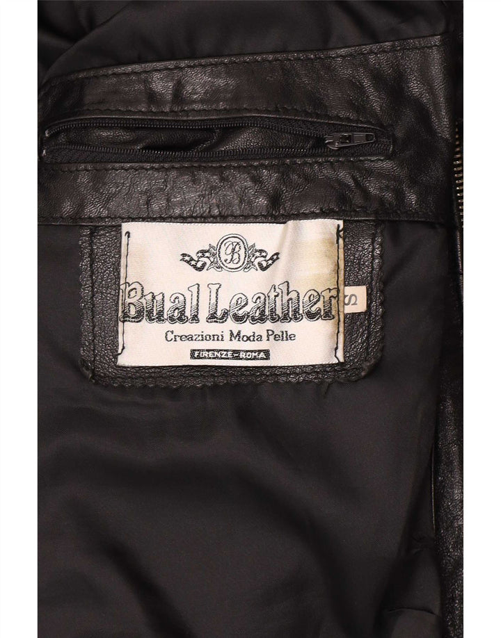 veste en cuir homme vintage UK 36 Petit Noir