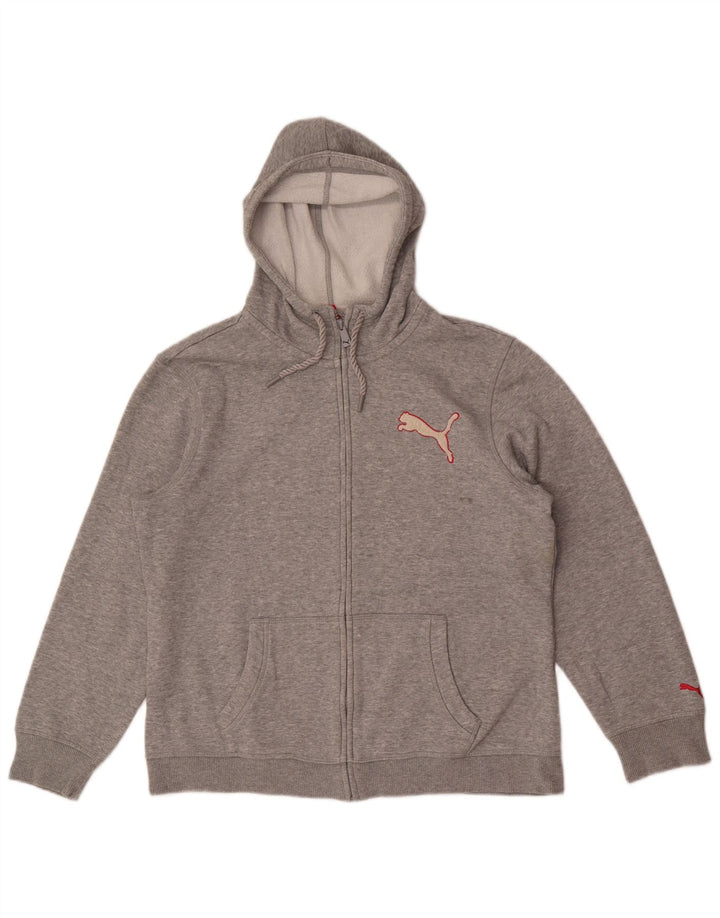 Puma Pull à capuche zippé pour femme UK 16 Large Gris