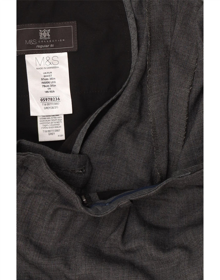 Marks & Spencer Pantalon de costume droit coupe droite pour homme W36 L31 Gris laine