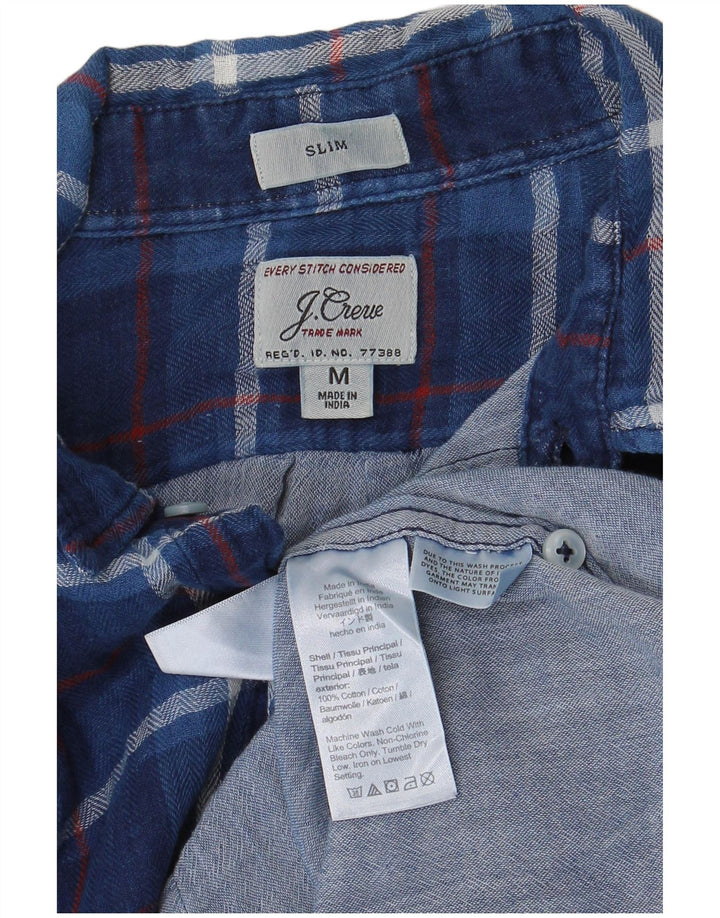 J. CREW Chemise Slim Fit en Flanelle pour Homme en Coton à Carreaux Bleu Moyen