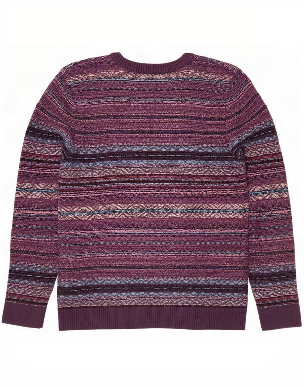 Abercrombie & Fitch Pull col rond pour homme XL Violet Fair Isle Nylon