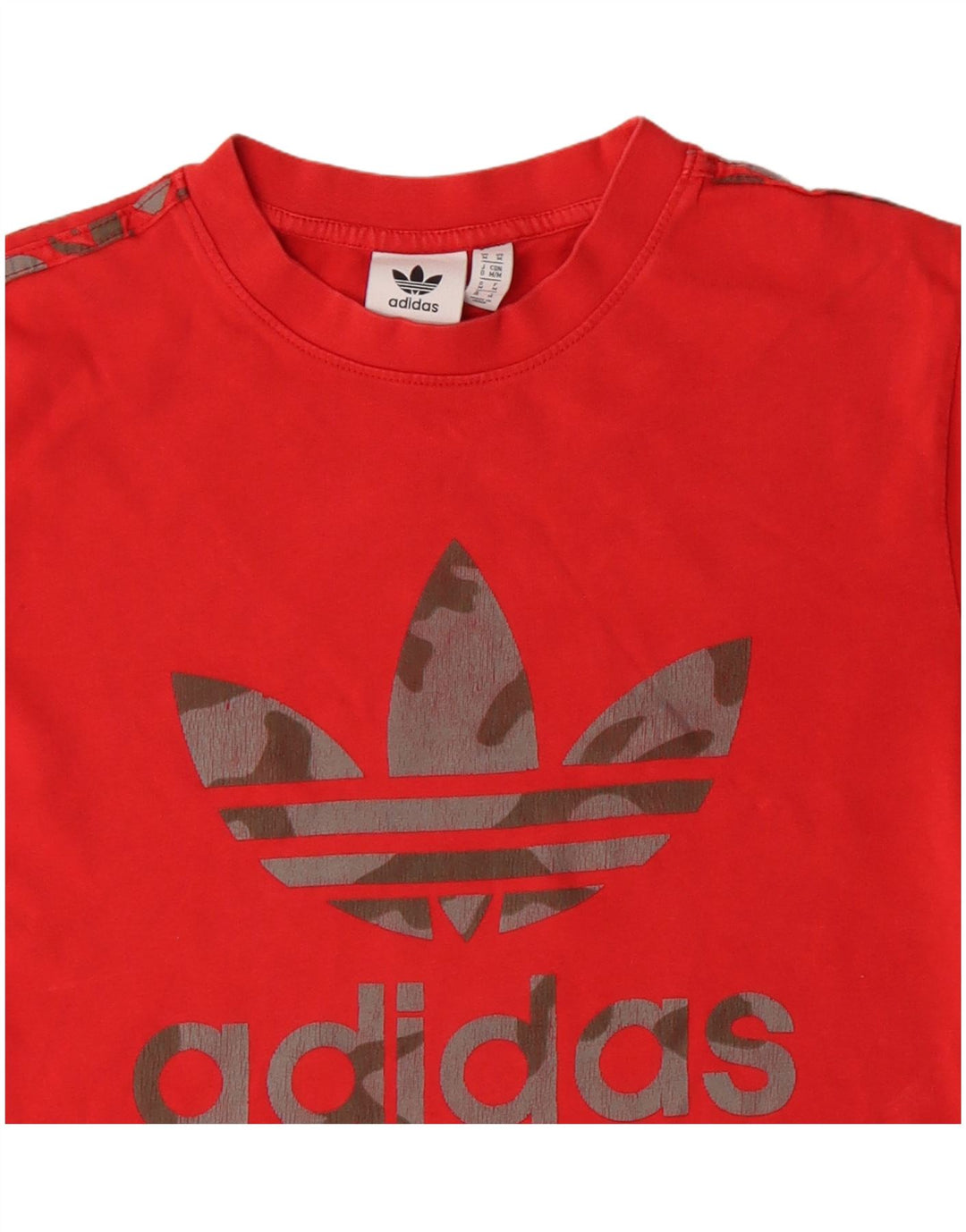 Adidas T-Shirt Graphique Homme Rouge Moyen Coton