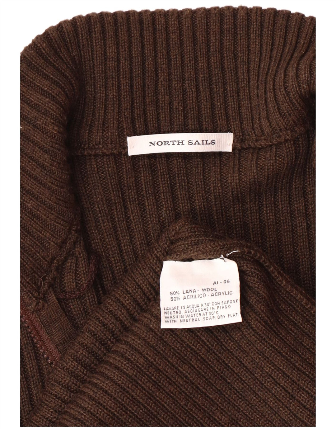 North Sails Cardigan graphique pour homme en laine marron petite