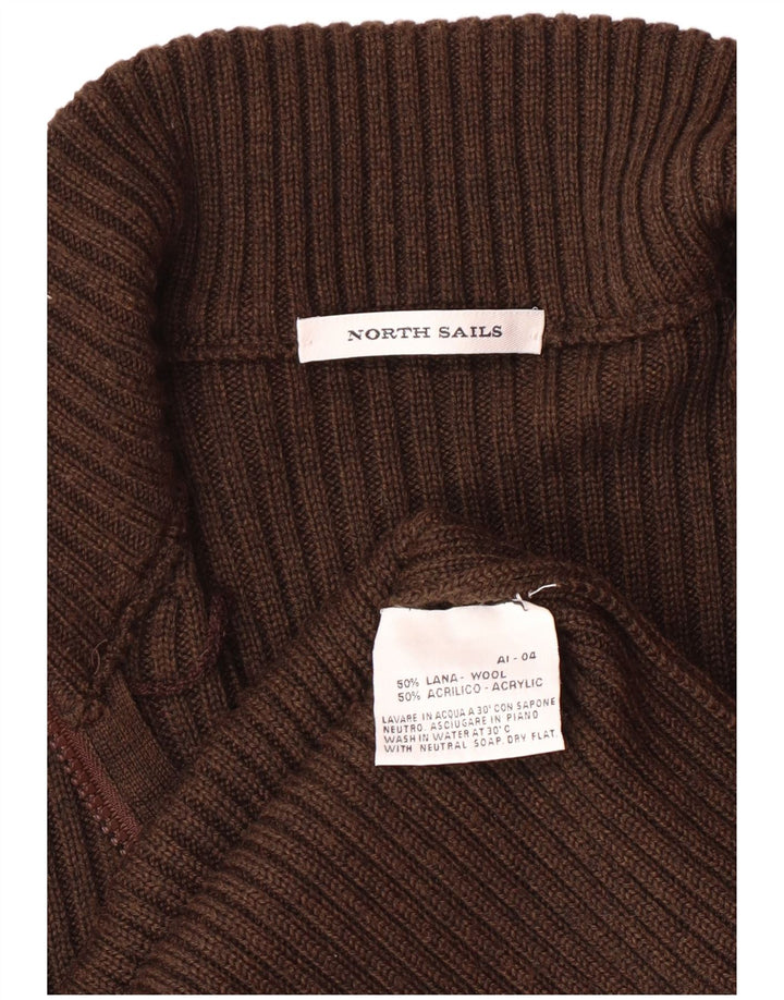 North Sails Cardigan graphique pour homme en laine marron petite