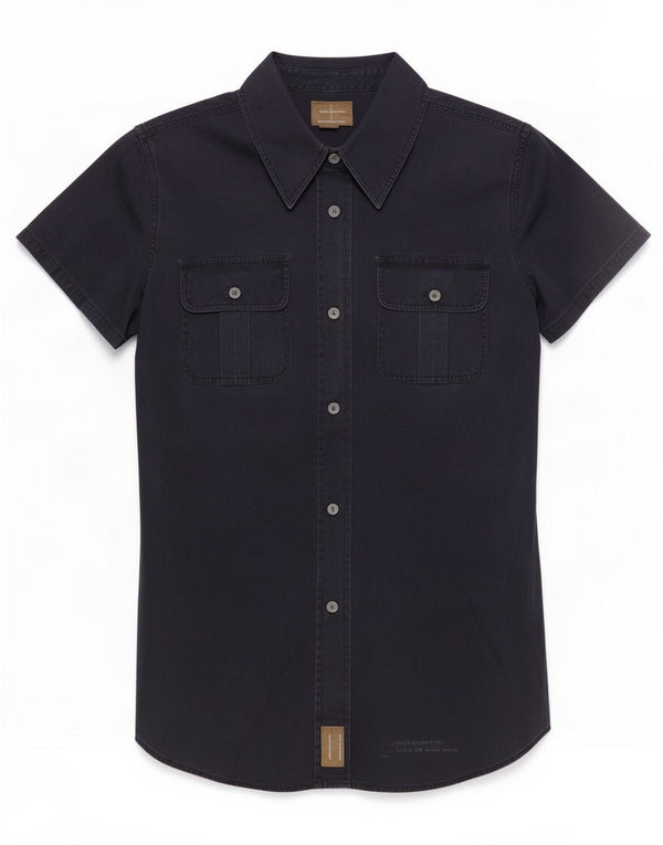 Calvin Klein Jeans Chemise à manches courtes pour femme UK 14 Bleu marine moyen Coton