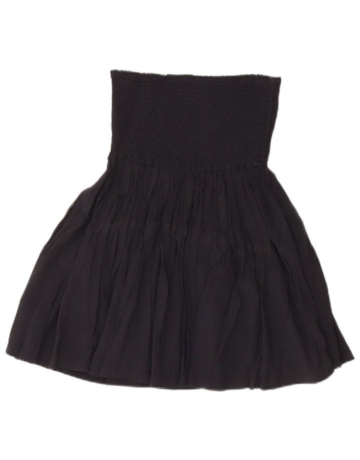 LEMON Jupe trapèze taille haute pour femme Medium W28 Bleu marine Viscose