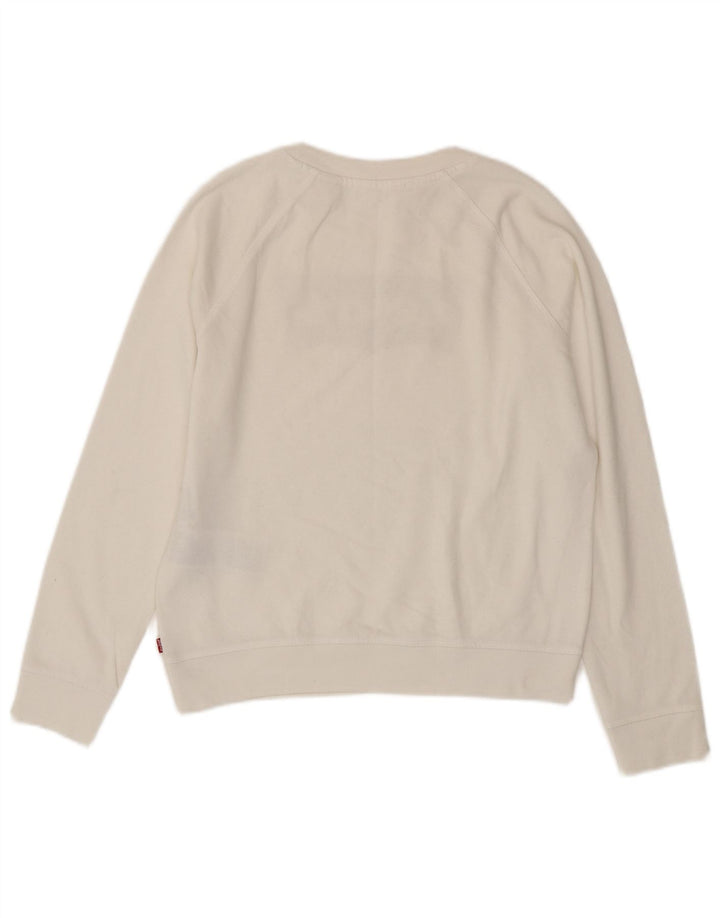 Levi's Sweat-shirt surdimensionné graphique pour femme UK 10 Petit coton blanc