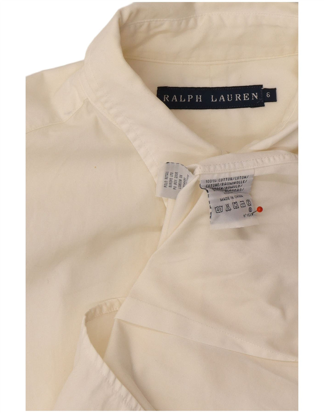 RALPH LAUREN Womens Shirt US 6 Medium White Cotton