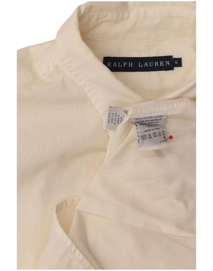 RALPH LAUREN Womens Shirt US 6 Medium White Cotton