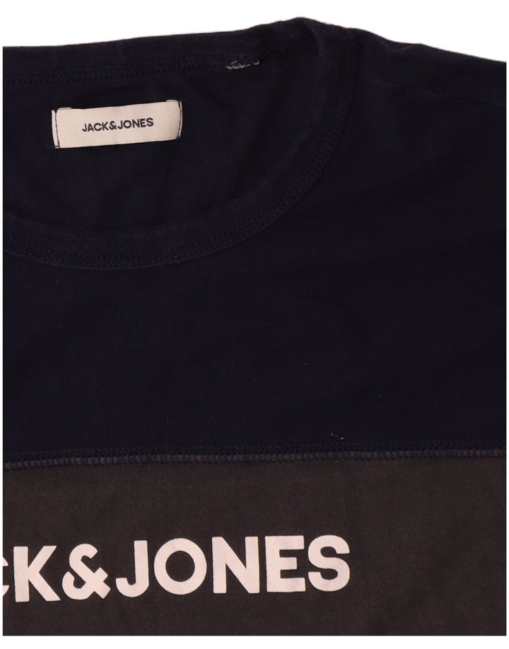 Jack & Jones Tee-Shirt Graphique Homme Gris Moyen Colourblock
