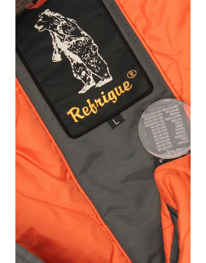 Refrigue Parka à capuche pour homme UK 40 Large Gris Nylon