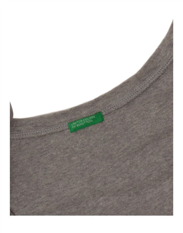 Benetton T-Shirt Femme UK 12 Gris Moyen