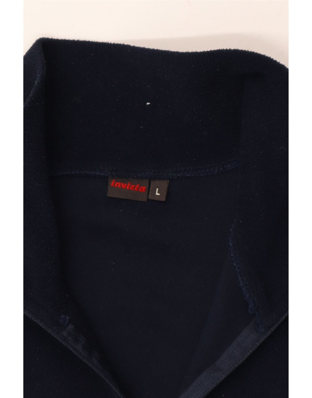 INVICTA Mens Zip Neck Fleece Jumper Large Navy Blue Polyester Vintage Invicta and Second-Hand Invicta from Messina Hembry 