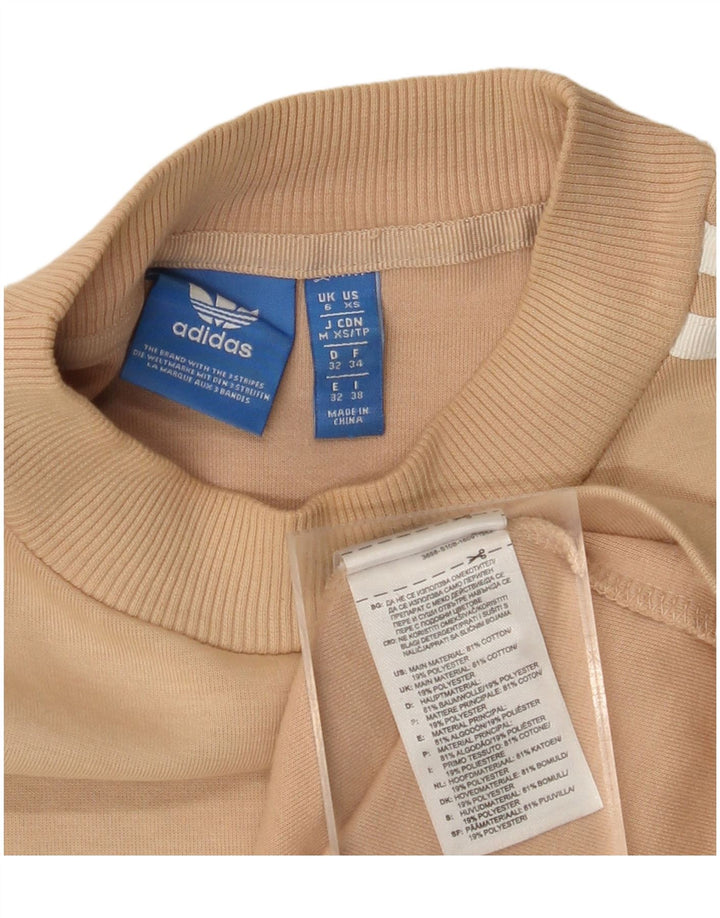 ADIDAS Robe pull sweat-shirt à manches longues pour femme UK 6 XS Coton beige