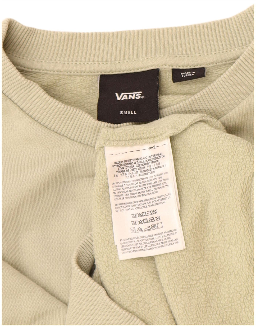 VANS Sweat-shirt pour femme UK 10 Petit coton beige