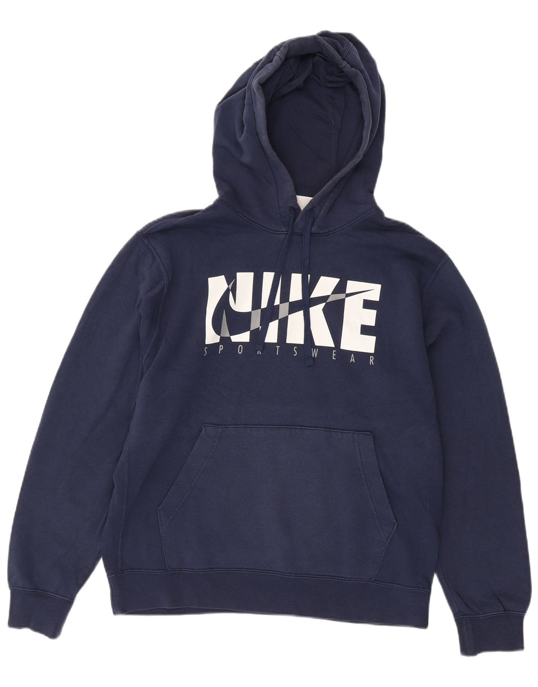 Nike Pull à capuche graphique en coton bleu marine moyen pour homme