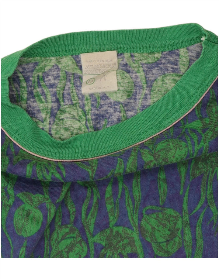 American System T-Shirt Homme Vert Moyen Floral Coton
