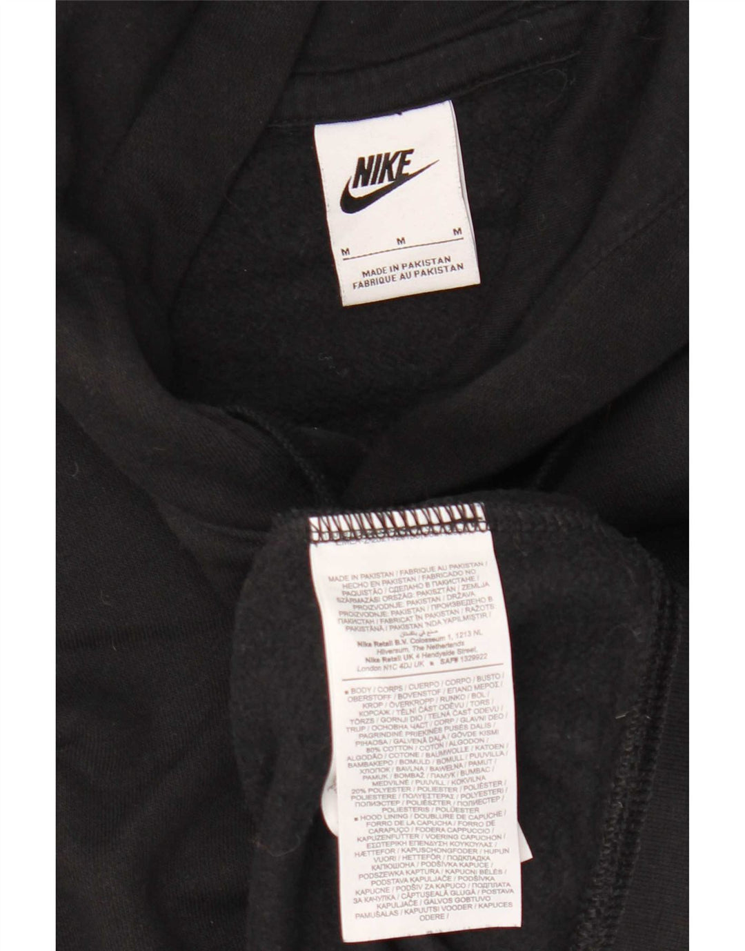 Nike Pull à capuche graphique en coton noir moyen pour homme