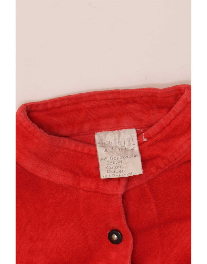 vintage Femme Loose Fit Sweatshirt Jumper EU 38 Medium Red Colourblock