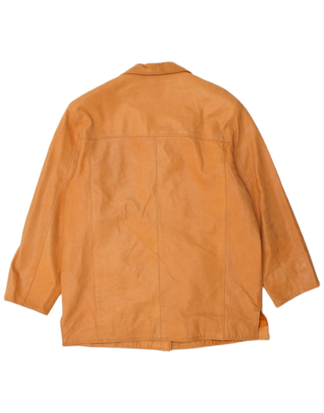 veste en cuir femme vintage UK 16 Grand Beige