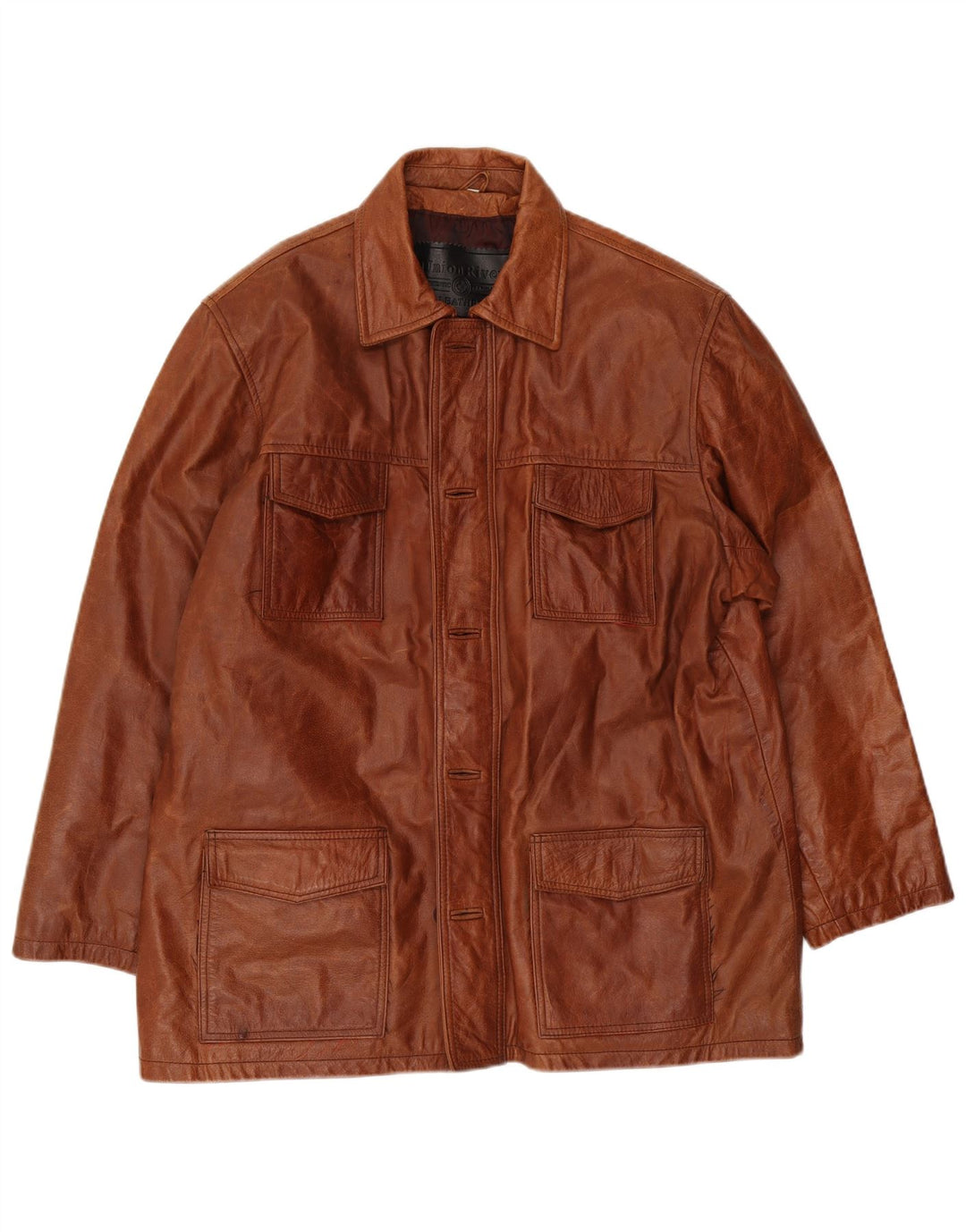 UNION RIVER Veste en cuir pour homme UK 42 XL Cuir marron