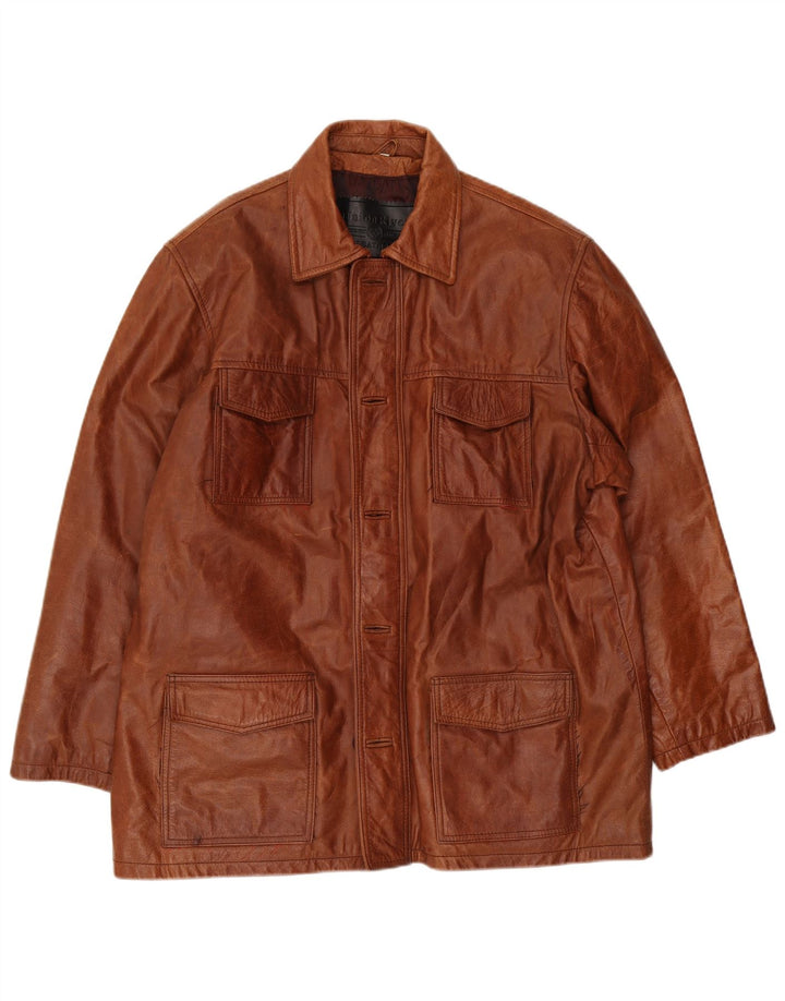 UNION RIVER Veste en cuir pour homme UK 42 XL Cuir marron