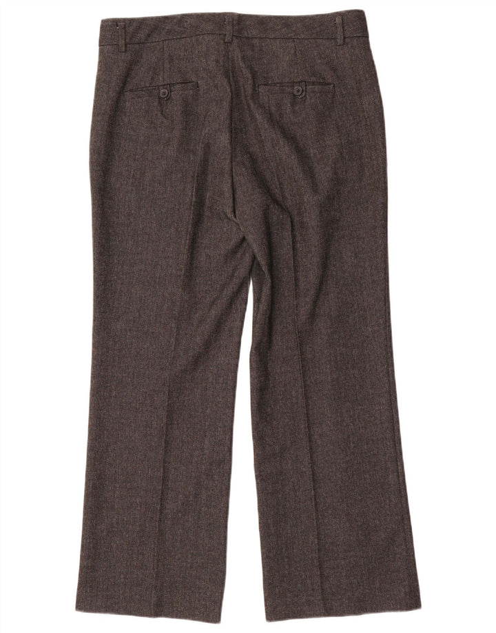 Zara Pantalon de costume droit pour femme EU 40 Medium W30 L27 Gris à chevrons