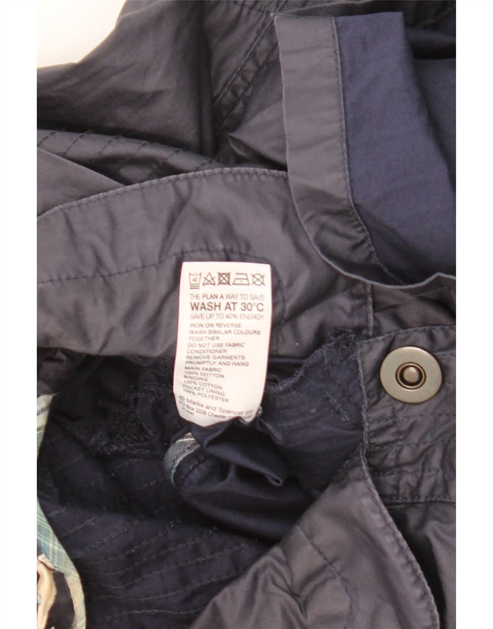 Marks & Spencer Veste utilitaire à capuche pour femme UK 16 Large Bleu marine Coton