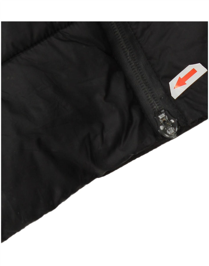 Zara Manteau rembourré à capuche pour femme UK 14 Nylon noir moyen