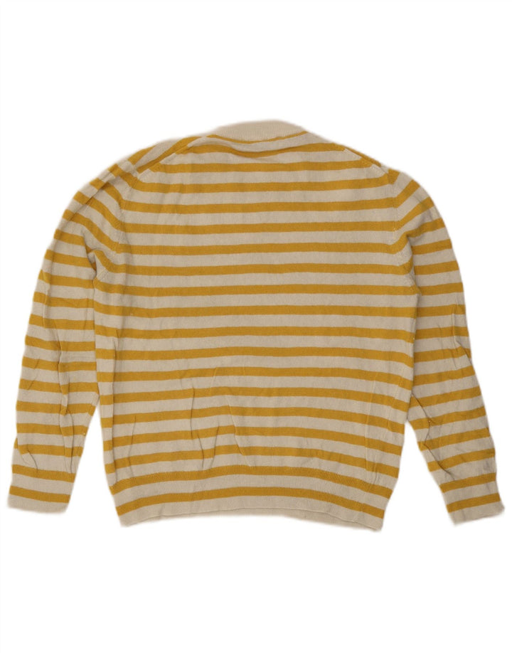 Zara Pull ras du cou pour femme UK 44 en polyamide rayé jaune moyen