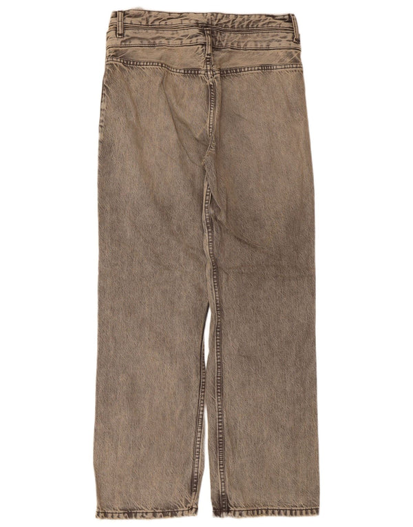 Zara Jean taille haute à jambe large pour femme EU 36 XS W26 L29 Gris Coton