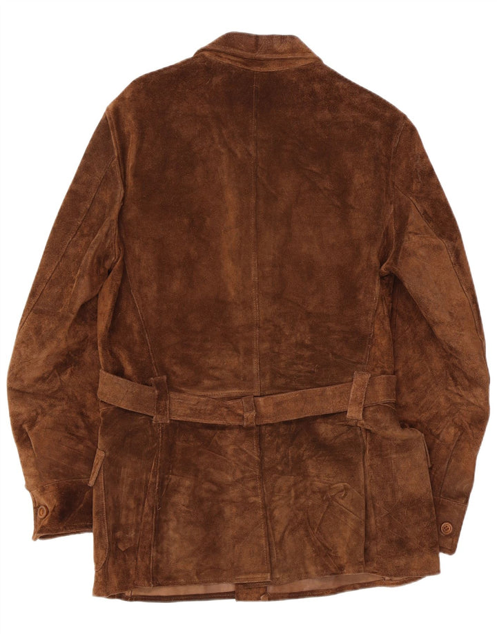 veste en daim homme vintage UK 36 Petit Brun