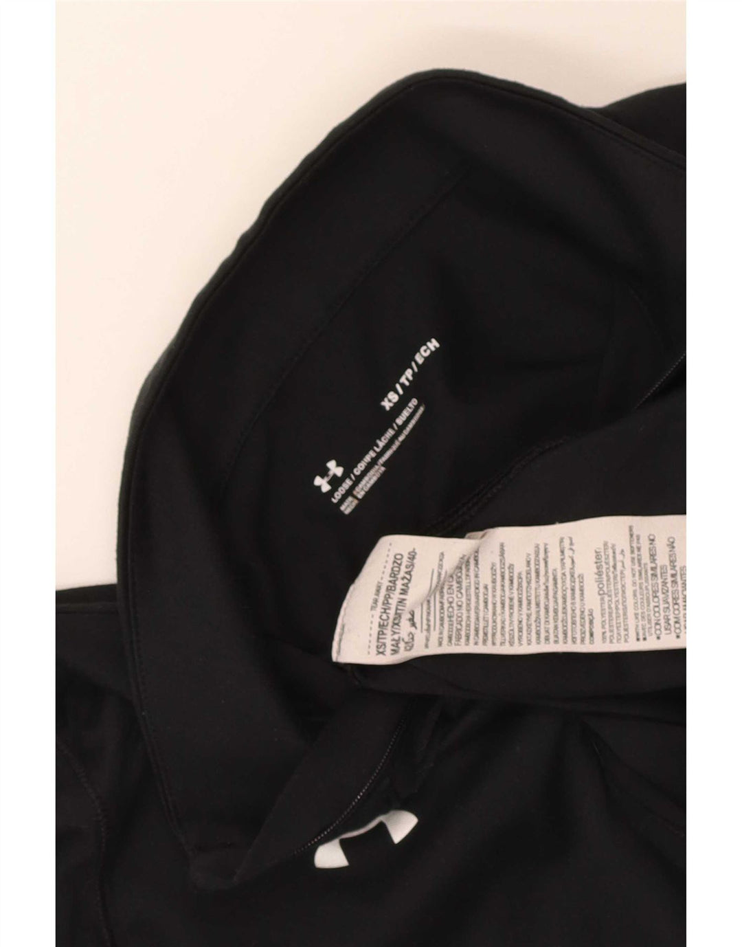 Under Armour Haut de Survêtement Pull Femme UK 6 XS Noir Colourblock