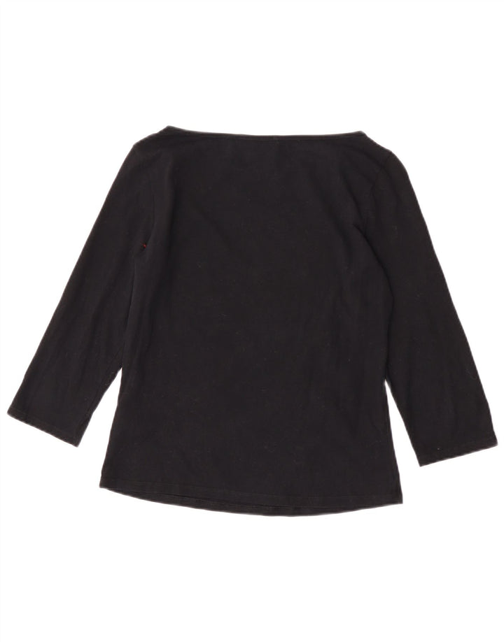 Marks & Spencer Haut court à manches 3/4 pour femme UK 12 en coton noir moyen