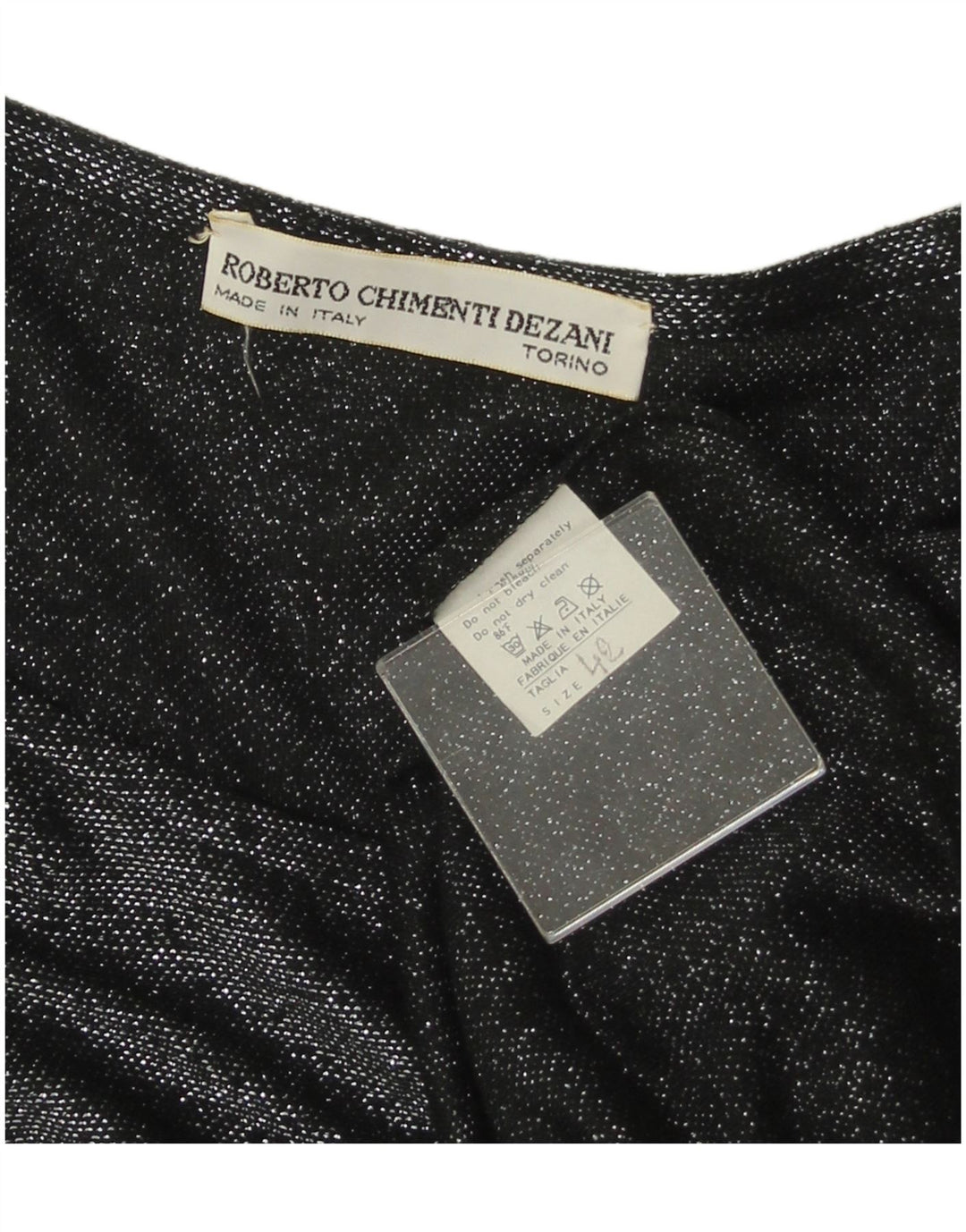 VINTAGE Chemisier à manches longues pour femme IT 42 Viscose florale noire moyenne