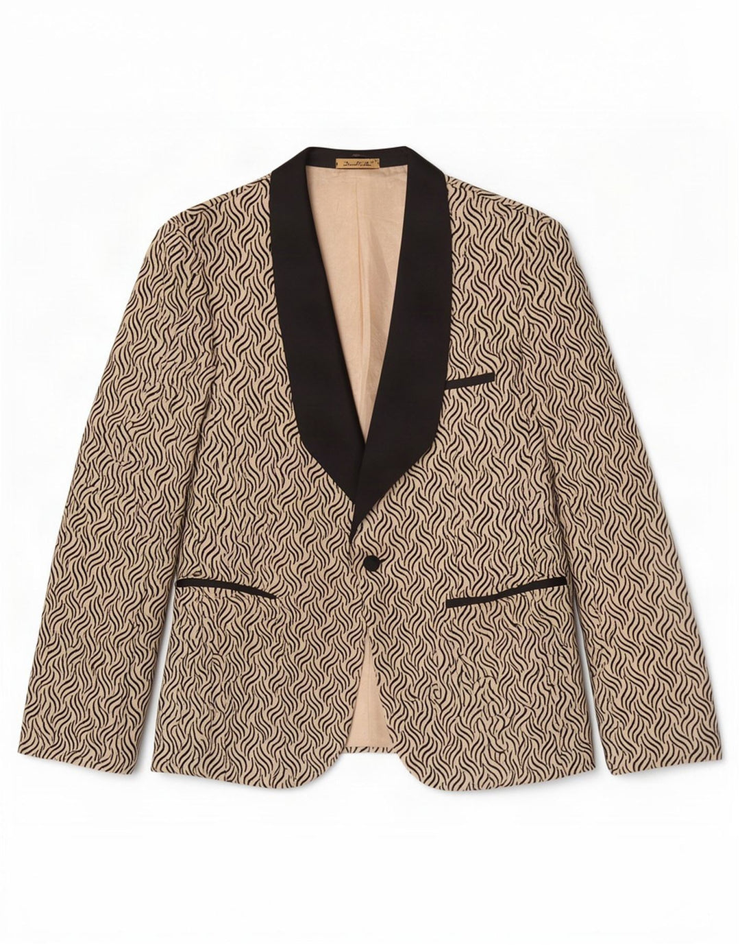 Daniel Gallotti Veste Blazer 1 Bouton Femme IT 50 XL Beige Géométrique