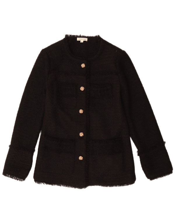 MONSOON Veste blazer à 5 boutons pour femme UK 10 Petit Noir Polyester