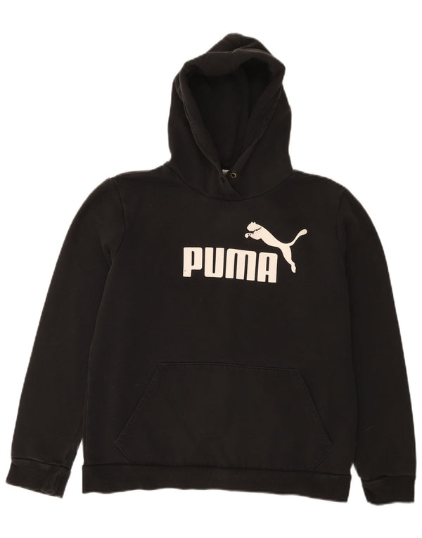 Puma Pull à capuche graphique pour femme UK 12 Coton noir moyen