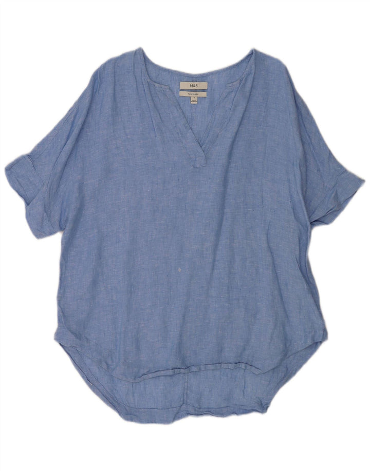 Marks & Spencer Chemise pull longue pour femme UK 16 Large Bleu