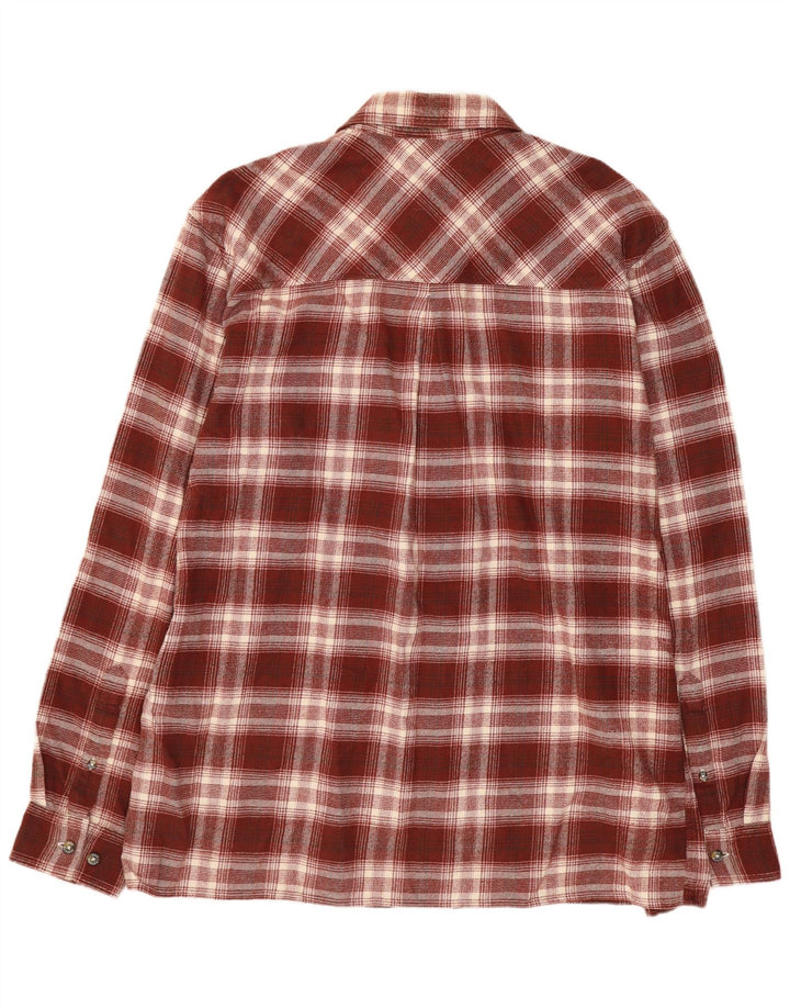 Jack Wolfskin Chemise en flanelle pour homme XL en coton à carreaux bordeaux