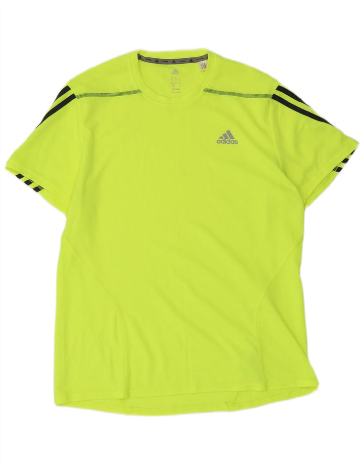 Adidas Homme Climalite T-Shirt Haut Jaune Moyen Polyester