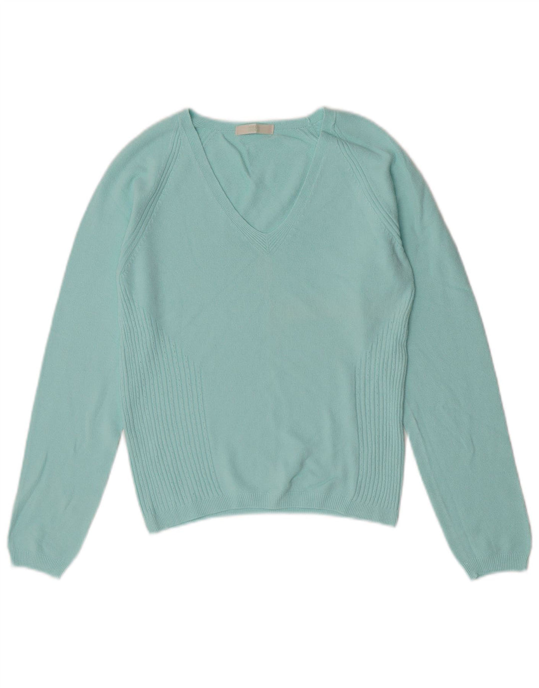 Marks & Spencer Pull court à col en V pour femme UK 14 Turquoise moyen