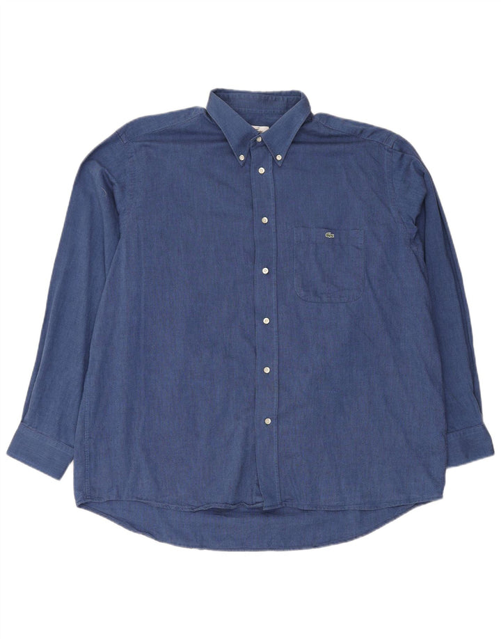 Lacoste Chemise Homme Taille 43 XL Bleu Coton