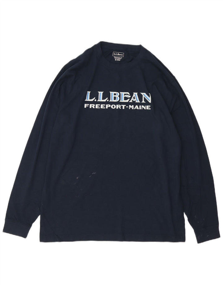 L.L.BEAN Haut graphique à manches longues pour homme, coupe traditionnelle, bleu marine moyen