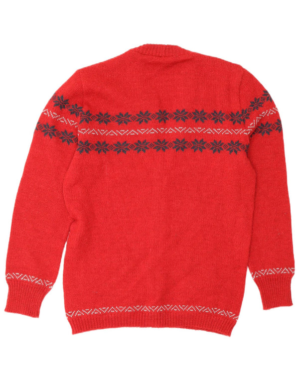 Sina Cova Cardigan pour homme IT 44 XS Rouge Fair Isle