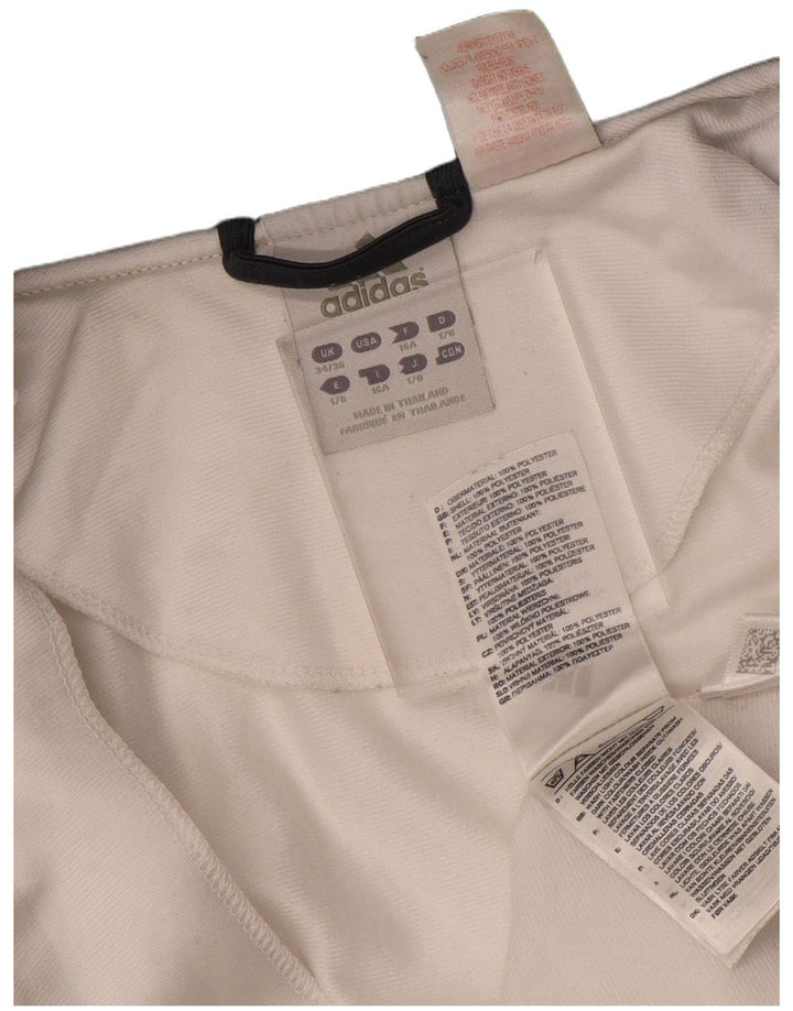 Adidas Pull à capuche zippé pour garçon 15-16 ans Polyester color block blanc cassé