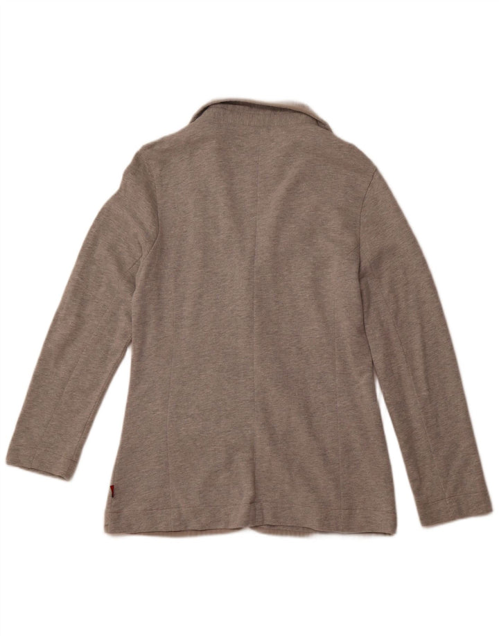 KAPPA Veste Blazer 3 Boutons Femme UK 14 Grand Coton Gris