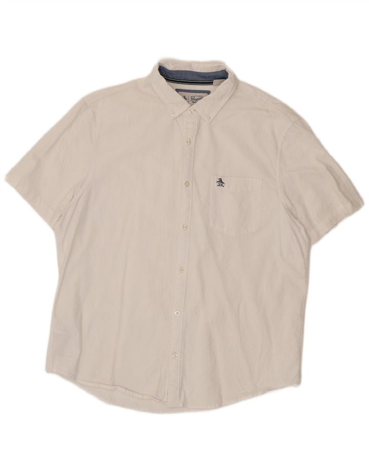 Penguin Chemise à Manches Courtes Homme XL Blanc Coton