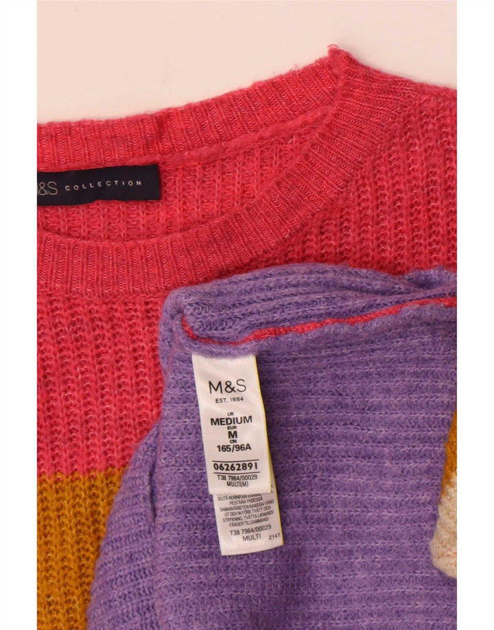Marks & Spencer Pull col bateau pour femme UK 14 Medium Multicolore